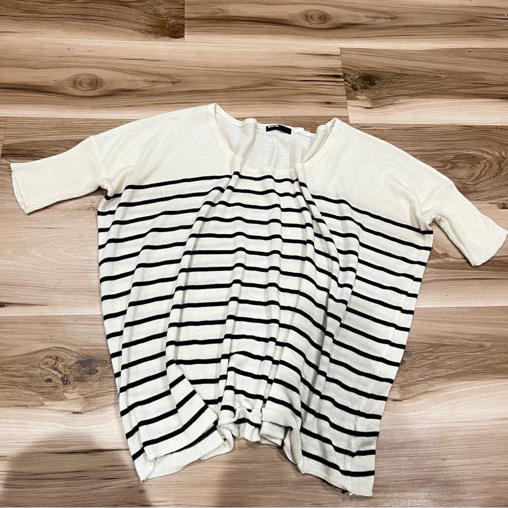 Urban Outfitters BDG Cream and Black Striped Oversized Top Women’s Small